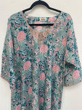 Simple Mukhawar Blue and Pink Blooms - Front